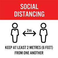 Mark Maker Floor Decal 12" x 12" - Social Distancing , Keep At Least 2 Metres 6 Feet From One Another-Floor Decal