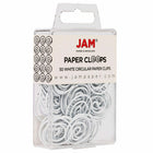 JAM Paper Colored Circular Paper Clips - White - 2 Packs of 50-Quantity: 50 per box; 2 Boxes