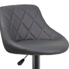 Flash Furniture Contemporary Grey Vinyl Bucket Seat Adjustable Height Barstool with Chrome Base-CA117 Fire Retardant Foam
