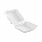 Globe Commercial Products 9" W x 9" D x 3" H Fibre Hinged Lid Bagasse Container - 200 Pack-200 Pack