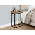 Monarch Specialties 3771 Accent Table - 25"H/Dark Taupe/Black Metal-Assembly required: Illustrated instructions and all hardware are provided for convenience (additional tools may be needed)