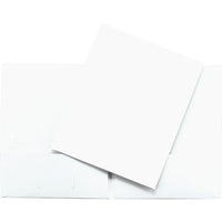 Hilroy Twin Pocket Portfolio - Letter-Size - White-White leatherine paper cover. Solid colour on exterior and interior