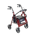 Drive Medical Duet Transport Wheelchair Rollator Walker, Burgundy-Burgundy, Aluminum