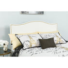Flash Furniture Lexington Upholstered Full Size Headboard with Accent Nail Trim - White Fabric-Headboard Size: 56.75''W x 2''D x 23''H