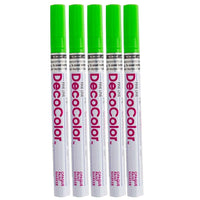 Marvy Uchida Fine-Point Opaque Paint Marker - Light Green - 5 Pack (7665898g)-Opaque paint marker features a fine calligraphy tip for creating detailed designs