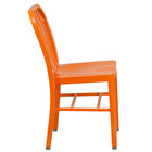 Flash Furniture Orange Metal Indoor-Outdoor Chair-Vertical Slat Back