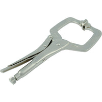 Dynamic Tools 6" Locking Clamp With Swivel Pads-Unique release lever design prevents painful accidental pinching of hands and fingers.