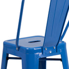 Flash Furniture 24" High Blue Metal Indoor-Outdoor Counter Height Stool with Back-Seat Size: 12''W x 12''D