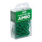 JAM Paper Colored Jumbo 2" Paper Clips - Green - 2 Packs of 75-Quantity: 2/pack ( 75 per box )