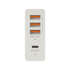 J5Create JUP4263 63W Power Delivery USB 4-Port Super Charger - White-1 USB-C port provides up to 45W output (compatible with Apple MacBook and iPhone); PD 3.0/2.0 and QC 4.0/3.0/2.0 technology
