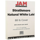 JAM Paper Strathmore Cardstock, 8.5 x 11, 88lb Natural White Laid, 250/ream (301015B)-Natural white laid