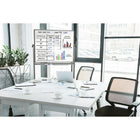 Luxor 48" x 36" Mobile Magnetic Double-Sided Ghost Grid Whiteboard-Reversible board easily flips for twice the writing area