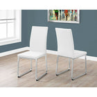 Monarch Specialties 1093 Dining Chair - White Leather-Look/Chrome - 2 Pack-White Leatherlook
