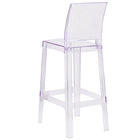 Flash Furniture Ghost Barstool with Square Back - Transparent Crystal-Polycarbonate Molded Structure
