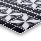 CTG Brands Star Graphic Tile Border Wall Decals, 9.8" x 12.4", Grey/Black, 6 Pack-Premium quality tiles: border peel and stick backsplash tiles are made of high-quality, durable eco-friendly PVC plastic (epoxy), water-resistant and mold resistant which never turn yellow with time
