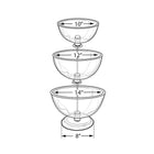 Azar Displays 3-Tier 10", 12" & 14" Bowl Counter Display (720304)-Overall height: 25"