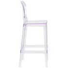 Flash Furniture Ghost Barstool with Tear Back - Transparent Crystal-Contoured Seat