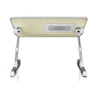 Aluratek Adjustable Laptop Table with Cooling Fan (ACT01F)-Adjust the height from 9.4" - 12.6"; leg joints auto lock in place and are released by the press of a button
