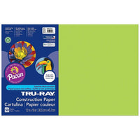 Pacon Tru-Ray Construction Paper  - 12" x 18" - Brilliant Lime - 250 Sheets (PAC103425)-Heavy 76 lb. 100% vat-dyed sulphite with longer, stronger fibers.