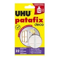 UHU Tac Home Deco Reusable Adhesive - 32 Tabs-Tack it up, take it down, this removable, multipurpose, wall safe mounting putty can hold 6.61 lbs using just 6-8 sticky pads. So hang that heavy artwork with confidence on any smooth, clean, dry surface