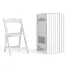 Flash Furniture Hercules Series 1000 lb. Capacity Resin Folding Chair with White Vinyl Seat, White, 40 Pack-Armless