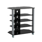 TygerClaw 23"-50" TV Stand, 3.8" x 34.3" x 17.3", Black-5-Layers TV Stand with 5 black glasses