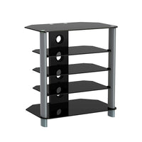 TygerClaw 23"-50" TV Stand, 3.8" x 34.3" x 17.3", Black-5-Layers TV Stand with 5 black glasses