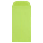 JAM Paper #6 Coin Envelopes, 3 3/8 x 6, Brite Hue Ultra Lime Green, 100 Pack-Green Envelopes