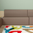 Flash Furniture Bright Beginnings Commercial Grade Modular Classroom Soft Seating, Armless 2-Seater Sofa - Neutral Vinyl-34.5" W x 17.5" D x 19.5" H