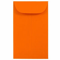 JAM Paper #3 Coin Business Coloured Envelopes - 2.5" x 4.25" - Orange Recycled - 50 Pack-Colour: Orange