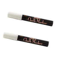 Marvy Uchida Broad-Point Liquid Chalk Markers - Erasable - Dustless - White - 2 Pack-Colour: White