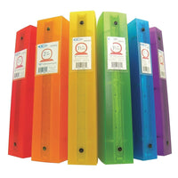 Filemode Series Poly Binder, Assorted, 1" Ring, 6 Pack-Colour: Asstorted colours