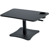 Victor Height Adjustable Laptop Stand with Cup Holder, Black (DC240B)-Enables stand up operation of laptop computers or tablets at a comfortable ergonomic height
