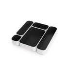 Three by Three Seattle Metal Drawer Organizer Set - Black - Set of 5 (52287)-Black/Metal Tin
