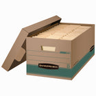 Fellowes Bankers Box - Recycled Stor/File Storage Box - Legal Size - Kraft/Green-Double end, 1-1/2" side, double bottom construction