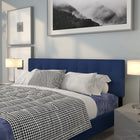 Flash Furniture Bedford Tufted Upholstered King Size Headboard - Navy Fabric-Panel Headboard