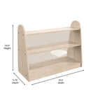 Flash Furniture Bright Beginnings Commercial Grade 3 Shelf Double Sided Wooden Classroom Storage Unit - Natural-Greenguard Certified Wood for Healthier Air Quality