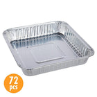 Luciano Aluminum Foil Square Cake Pans, 8.75 x 8.75 inches, Silver, 72 Pieces-Feature: ripped edges to securely keep the food in place within the pan