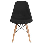 Flash Furniture Elon Series Genoa Black Fabric Chairs with Wooden Legs - 2 Pack-Set of 2 Accent Side Chairs