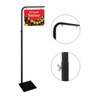 Futech A92 Hanging Sign Stand, 83" x 17" x 12", Black-17"W hanger railing