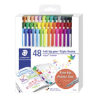 Staedtler triplus Fineliners - Assorted Colours - 48 Pack-Top-quality fineliner with superfine, metal-clad tip