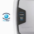 Fellowes AeraMax Pro PureView AM 3S PC Air Purifier - Stainless-Patented EnviroSmart technology continuously monitors and automatically adjusts performance based on air quality and occupancy