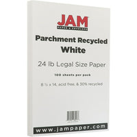 JAM Paper Parchment Legal Paper, 8.5" x 14", 24 lb, White, 100 Pack (17132141)-8.5" x 14" legal size paper