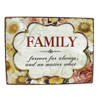 Cathay Importers Rustic Tin Wall Quotes-Believe/Family (EC-24-0141)-Each plaque is 10.5"H x 13.5"W x 0.25"D