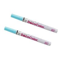 Marvy Uchida Fine-Line Opaque Paint Markers - Pale Blue - 2 Pack-Colour: Baby Blue