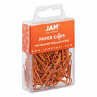JAM Paper Colored Standard 1" Paper Clips - Orange - 2 Packs of 100-Quantity: 2/pack ( 100 per box )