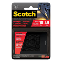 Scotch Extreme Fasteners, 1", Black (RFD7021)-Ideal for use on varnished/sealed surfaces, wood, bare metal, drywall, plastic and more