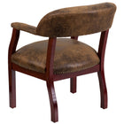 Flash Furniture Bomber Jacket Brown Luxurious Conference Chair with Accent Nail Trim-Open Back Design