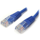 StarTech Cat5e Blue Molded RJ45 UTP Cat 5e Patch Cable, 50ft Patch Cord, 50 Ft.-Molded strain relief prevents the cable from being bent at sharp angles at the RJ45 connector, to minimize the stress at the plug termination point