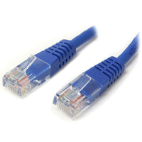 StarTech Cat5e Blue Molded RJ45 UTP Cat 5e Patch Cable, 50ft Patch Cord, 50 Ft.-Molded strain relief prevents the cable from being bent at sharp angles at the RJ45 connector, to minimize the stress at the plug termination point